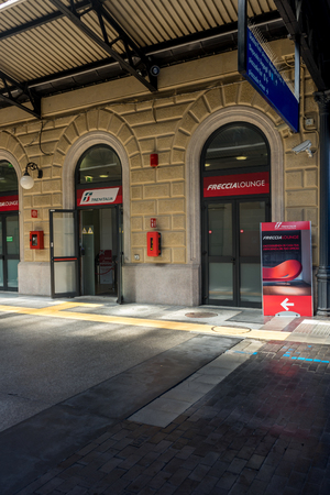 Bologna, Italy - 28 June 2018: The Freccia lounge in Bologna railway station, Italyのeditorial素材