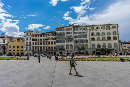 Florence, Italy - 25 June 2018: Grand Hotel Minerva in Florence, Italyのeditorial素材