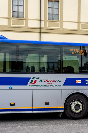 Florence, Italy - 25 June 2018:The Bus Italia at Florence to Siena Rapida, Italyのeditorial素材