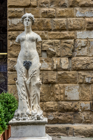 Florence, Italy - 25 June 2018: The Palazzo Vecchio at Piazza della Signoria in Florence, Italyのeditorial素材