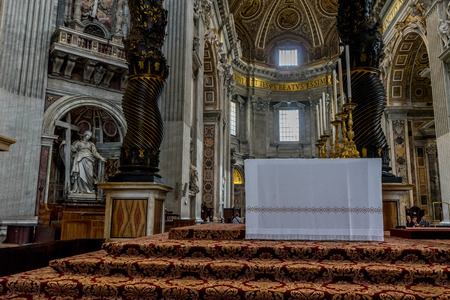 Vatican City, Italy - 23 June 2018: Decorated interiors of Saint Peter's Basilica at St. Peter's Square in Vatican Cityのeditorial素材