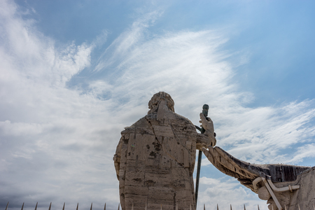 Vatican City, Italy - 23 June 2018: Statue on the Terrace of Saint Peter's Basilicaのeditorial素材