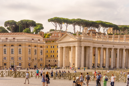 Vatican City, Italy - 23 June 2018: St. Peter's Square in Vatican City with touristsのeditorial素材