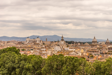 Rome, Italy - 23 June 2018: Cityscape of Rome from  Castel Sant Angelo, tomb of unknown soldierのeditorial素材