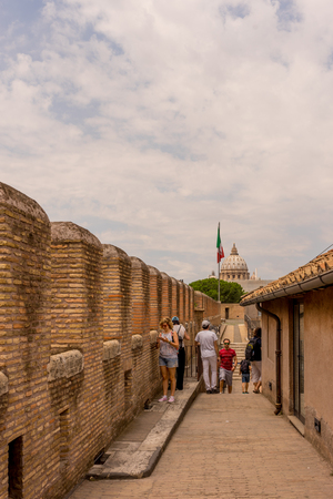 Rome, Italy - 23 June 2018: Dome of the vatican viewed from top of the Castel Sant Angelo, Mausoleum of Hadrian in Rome, Italyのeditorial素材