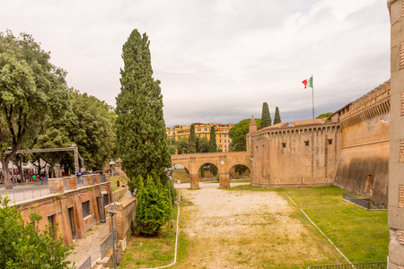 Rome, Italy - 23 June 2018:Entrance moat at the Castel Sant Angelo, Mausoleum of Hadrian in Rome, Italyのeditorial素材