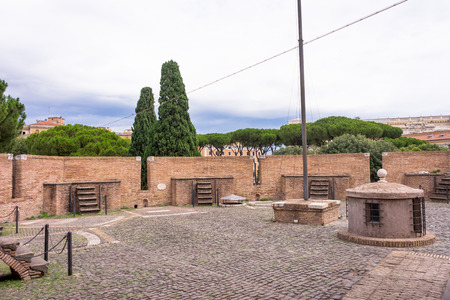 Rome, Italy - 23 June 2018: Terrace at the Castel Sant Angelo, Mausoleum of Hadrian in Rome, Italyのeditorial素材