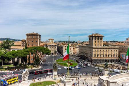Rome, Italy - 23 june 2018: Piazza Venezia, Altare della Patria, Facade of tomb of the unknown soldier in Rome,Italyのeditorial素材