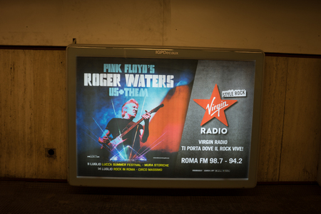 Rome, Italy - 24 june 2018: poster of Pink Floyd Roger Waters Us and Them in Rome, Italyのeditorial素材