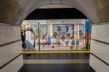 Rome, Italy - 23 june 2018:Anagnina subway station termini in Rome,Italyのeditorial素材