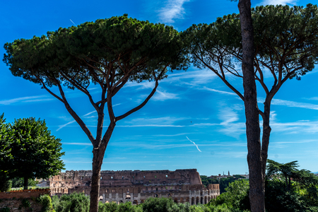 Rome, Italy - 24 June 2018: The Great Roman Colosseum (Coliseum, Colosseo), also known as the Flavian Amphitheatreのeditorial素材