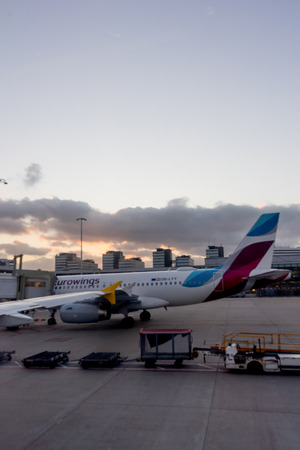 Amsterdam, Schiphol - 22 June 2018: Eurowings plane at the Schiphol airportのeditorial素材