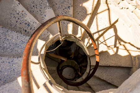 View down a circular staircaseの写真素材