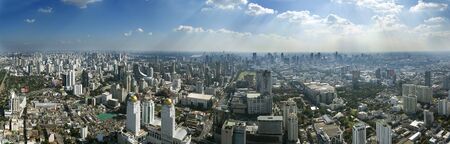 Bangkok panorama photography on a sunny day. Skyscrapers and buildings