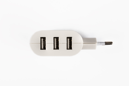 Usb multiplier isolated on white background. Splitter. Power.の写真素材