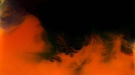 Abstract ghost of ink. Devil monster in hell fire. In water