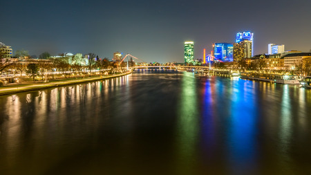 Frankfurt am Mein at night timeのeditorial素材