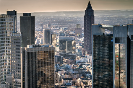 Skyscrapers at sunset lightの写真素材