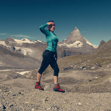 Female (woman) hiking in mountains
