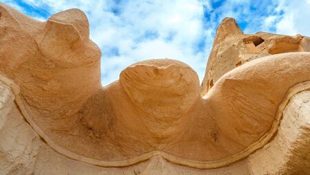 Mountain landscape in Pigeon valley in Cappadocia, Turkey. Unreal rock formations of Cappadociaの写真素材