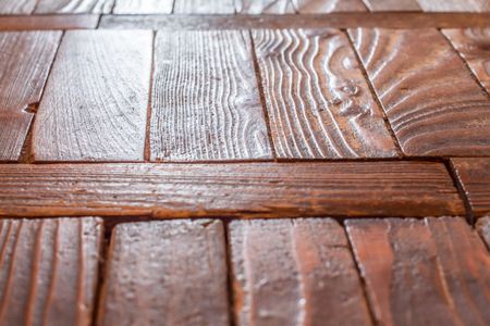 The old wooden floor. Between the planks cracked.の写真素材