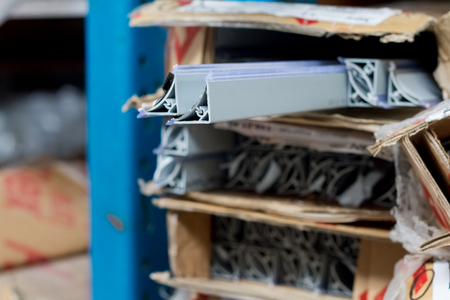 Metal plinth to the kitchen for the countertop with silicone pads of different sizes and shapes.の写真素材
