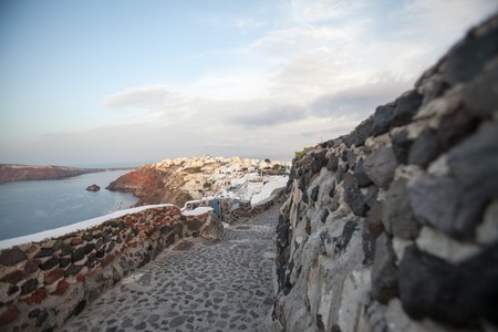 White architecture on Santorini island, Greece.の写真素材