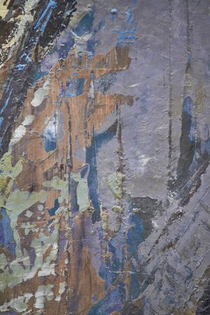 Textured background of paint in cold tones, selective focusの写真素材