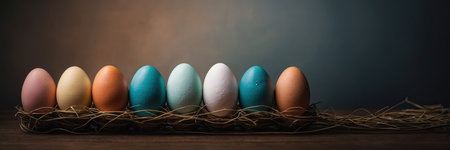 Easter painted eggs. Minimalism. Concept.の素材
