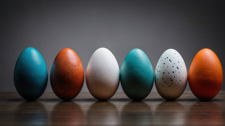 Easter painted eggs. Minimalism. Concept.の素材