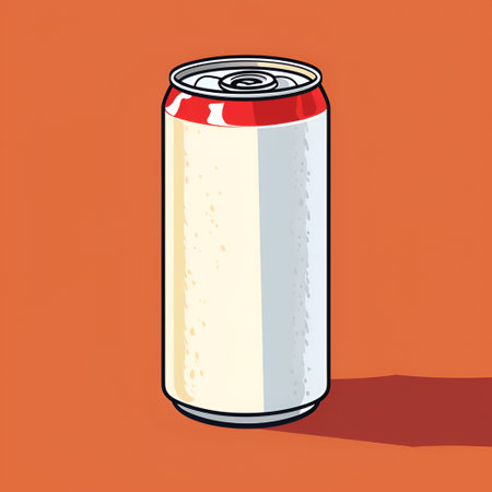 Mockup White soda can on orange background. Illustration in pop art style, bannerの素材