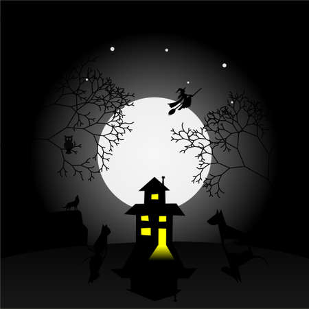 a full moon view background vector design templateのイラスト素材