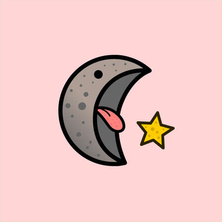 moon eat star logo vector designのイラスト素材