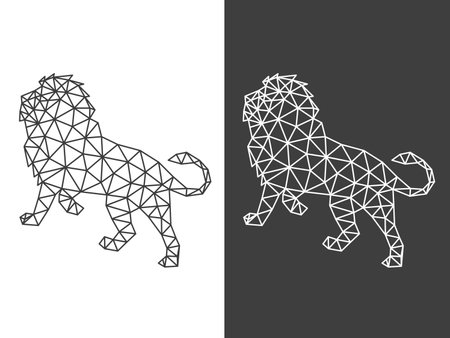 Triangle low poly lion art vector design illustrationのイラスト素材