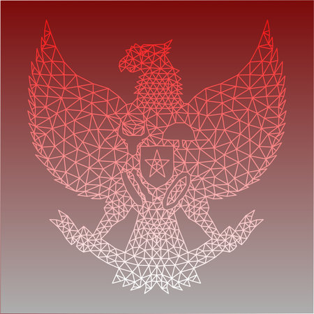 Garuda Pancasila Symbol Of Indonesia Country In Polygon Style Vector Illustration Suitable for Independence dayのイラスト素材