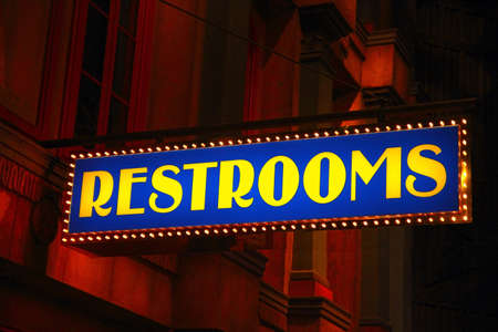 A view of an old vintage restroom sign  の写真素材