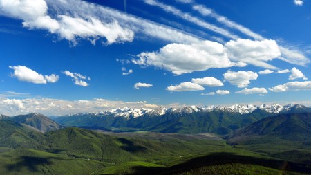 Beautiful aerial shot of Glacier National Park, Montana