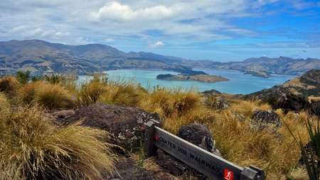 Beautiful day for the Crater Rim Hike. Lyttleton Scenic Reserve. New Zealand
