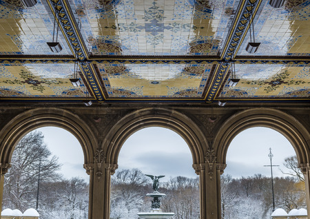 Bethesda Terrace and fountain  Central Park, New York Cityのeditorial素材