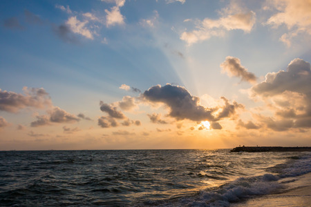 Sunsets on the sea for backgroundの写真素材