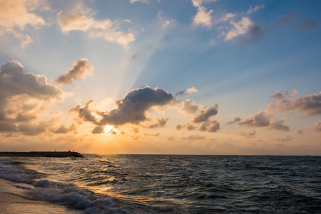 Sunsets on the sea for backgroundの写真素材