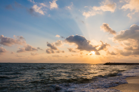 Sunsets on the sea for backgroundの写真素材