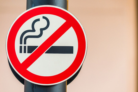 No smoking sign in public place for backgroundの写真素材