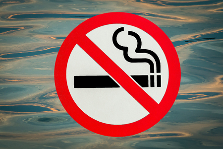 No smoking sign in public place for backgroundの写真素材