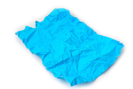 close up of a crumpled paper on white backgroundの写真素材