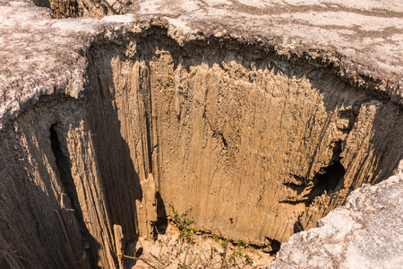 soil erosion has produced stranges shapesの写真素材