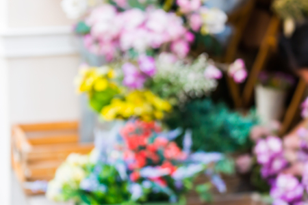 flower shop blur backgroundの写真素材