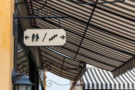 Sign for bathrooms backgroundの写真素材