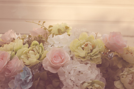 Colorful decoration artificial flower (vintage)の写真素材