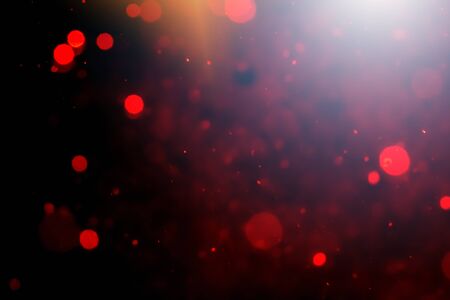 Bokeh red of lights with black backgroundの写真素材